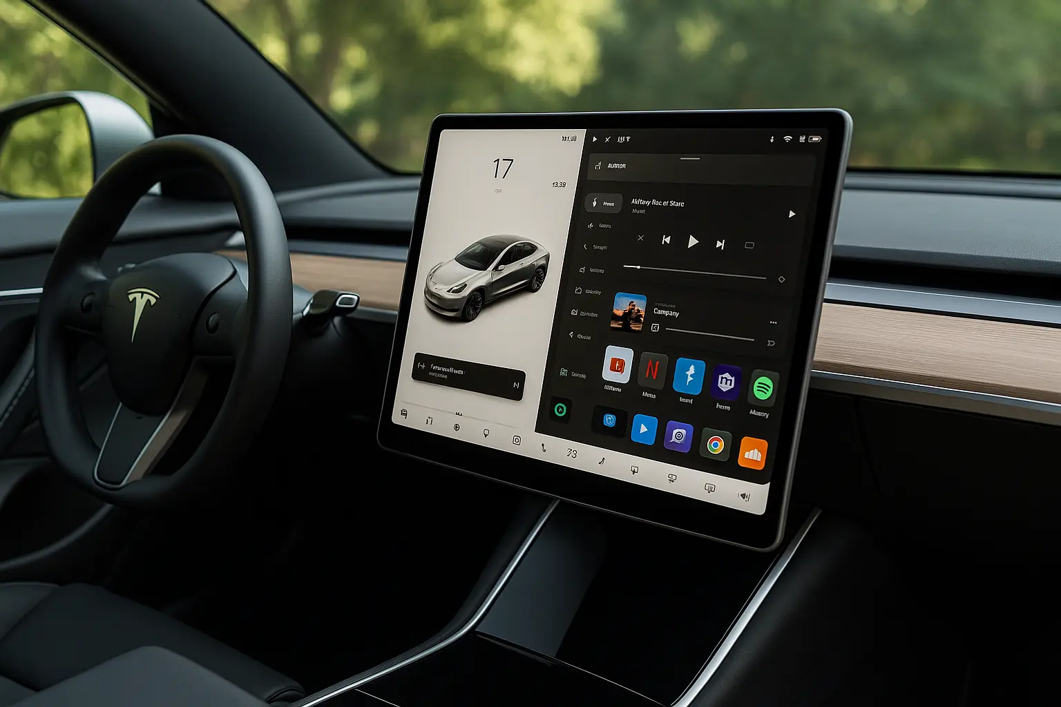 best-infotainment-systems-cars-2025-tesla-dashboard