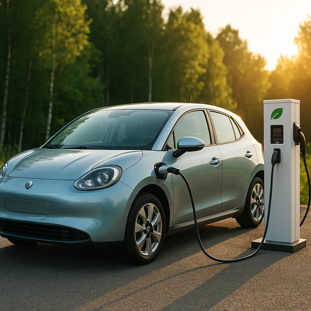 green-electric-car-charging-sunset-2025-sustainable-driving.