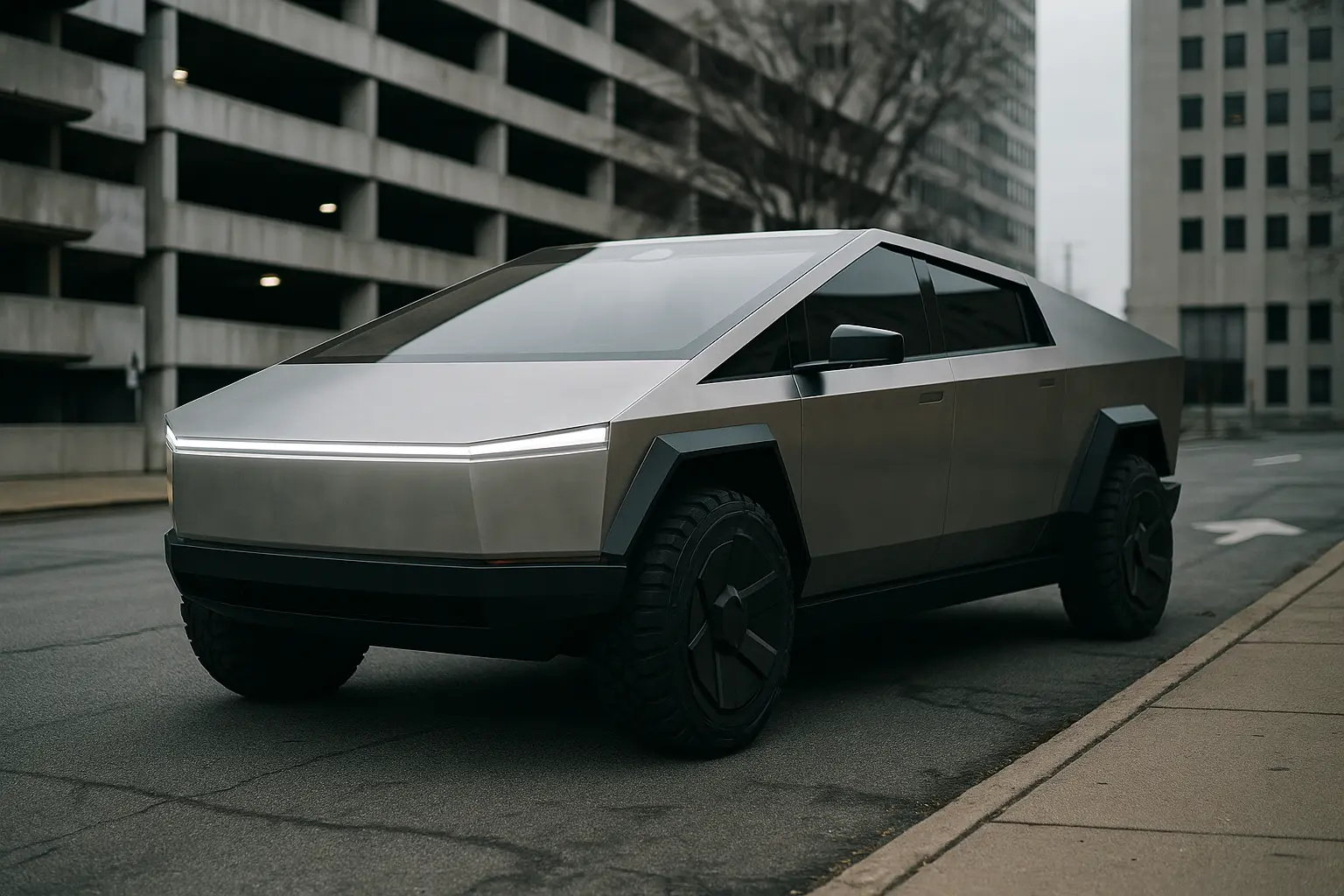 Tesla Cybertruck in the City – Futuristic EV Makes Urban Statement