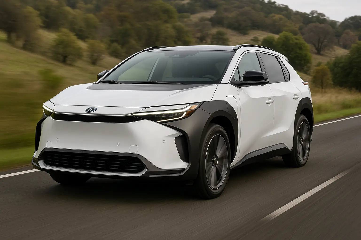 Toyota bZ4X Electric SUV on Scenic Drive – 2025 Australia