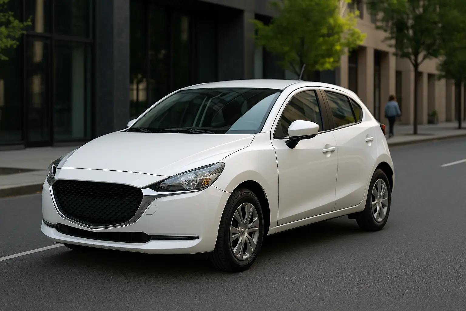 white-compact-hatchback-city-driving-australia-2025