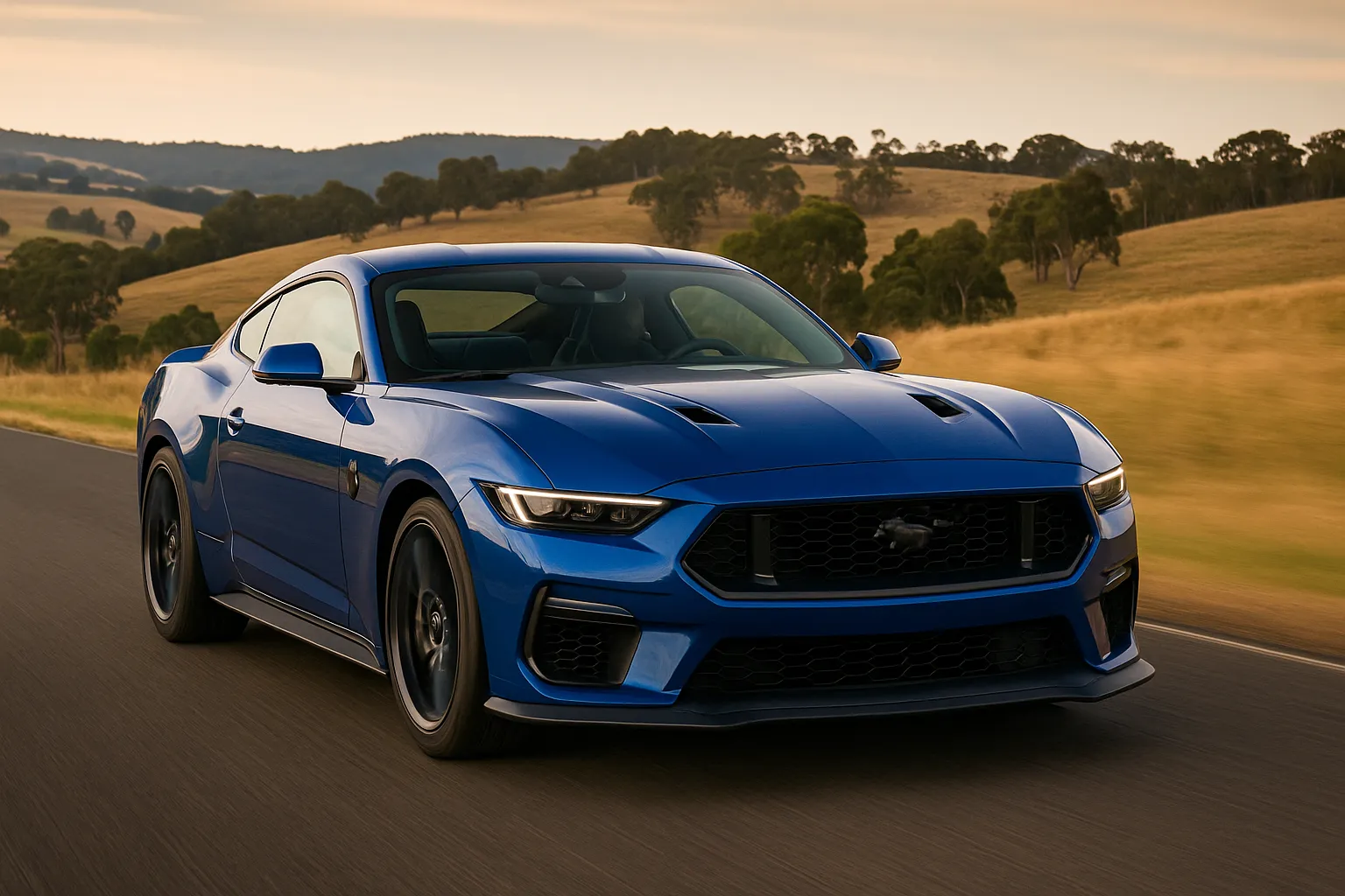 2025-ford-mustang-dark-horse-driving-in-australia