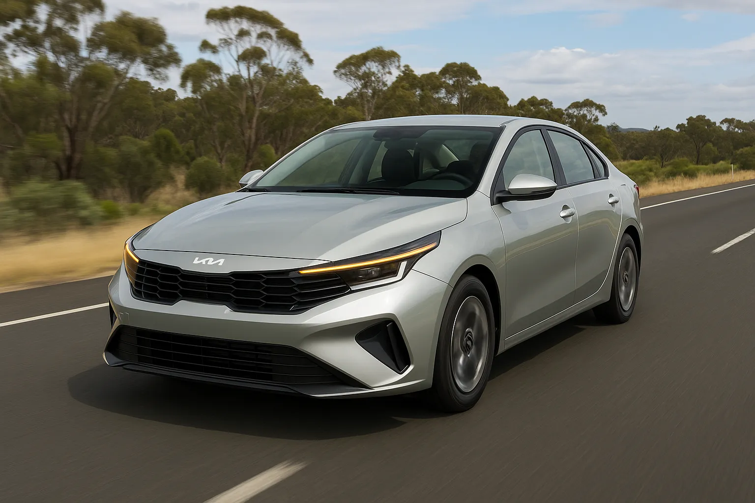 2025-kia-cerato-driving-on-australian-highway.