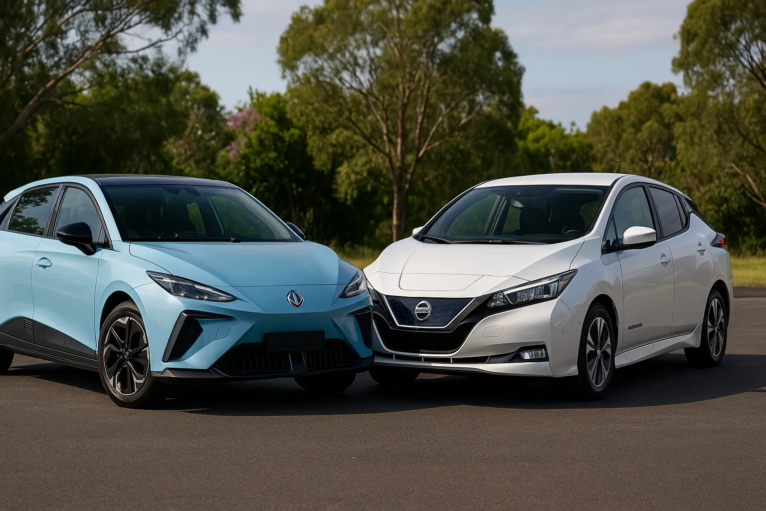 2025-nissan-leaf-vs-mg4-ev-budget-electric-hatchback-comparison