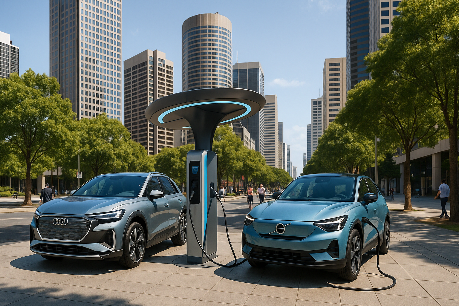 audi-q4-etron-volvo-ex30-charging-urban-ev-scene-2025