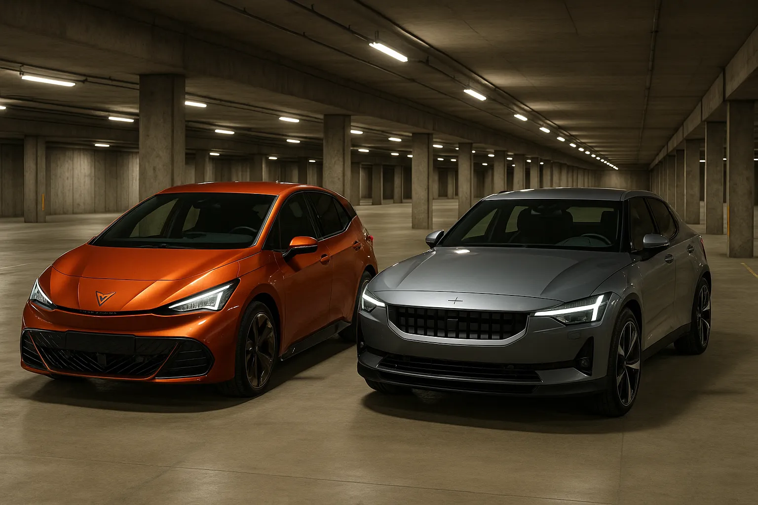 cupra-born-polestar-2-electric-hatchback-2025-garage-shot.