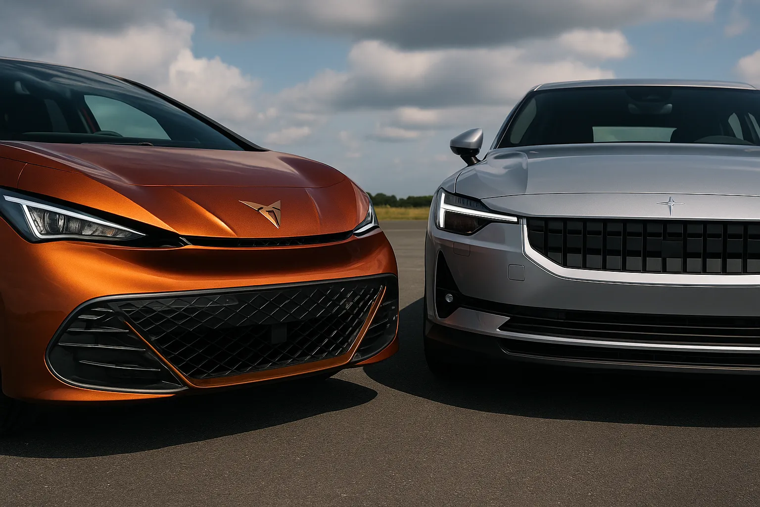 cupra-born-vs-polestar-2-electric-hatch-front-comparison-2025