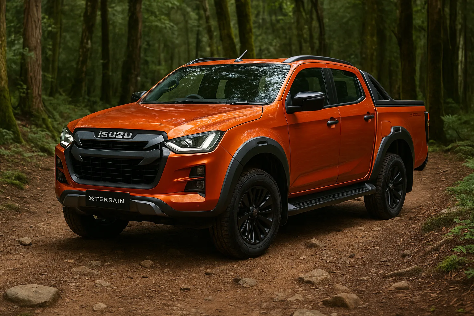 isuzu-dmax-x-terrain-2025-orange-forest-offroad.