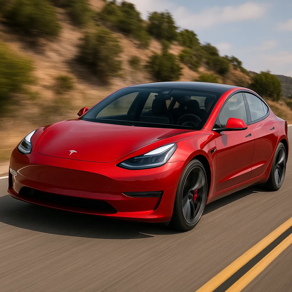 2025 Tesla Model 3 Performance on the Move – Sleek EV in Motion
