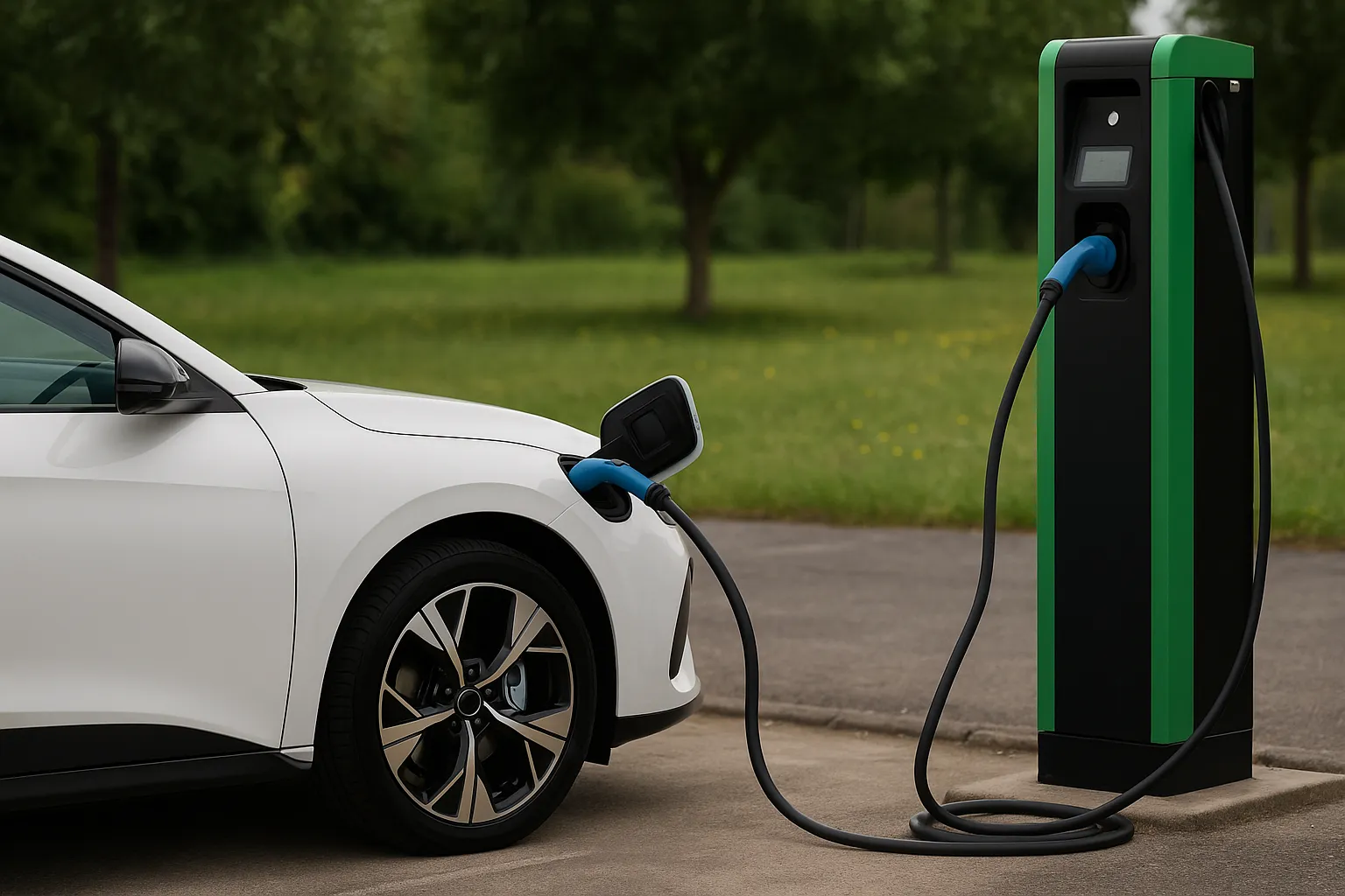 white-electric-car-charging-australia-ev-cost-benefit